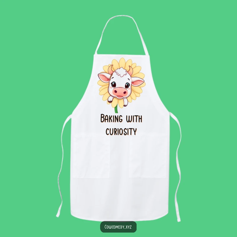 Funny Kawaii Cow Daisy Apron: Cute Kitchen Accessory, Perfect Funny Gift for Cooks