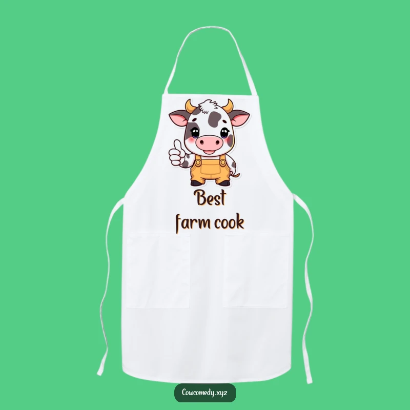 Funny Overalls Cow Apron: Kitchen Work, Ideal Funny Farm Gift