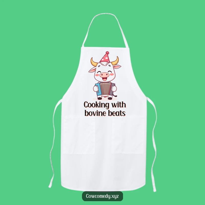 Funny Cow Accordion Apron: Kitchen Music & Festive Fun Gift