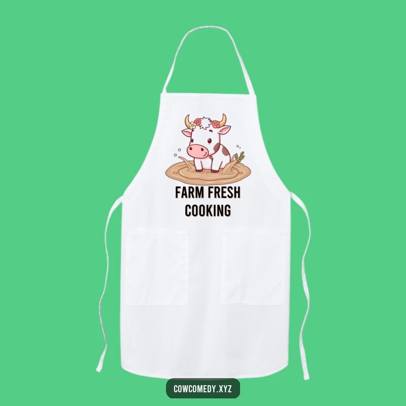 Funny Cow Farm Kitchen Apron - Whimsical Protection for Country Cooks
