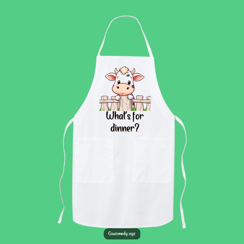 Funny Curious Cow Peeking Apron: Cook with Farmyard Intrigue