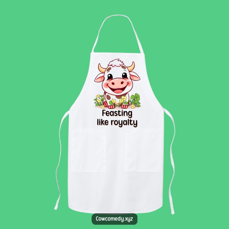 Funny Grinning Cow Clover Apron: Joyful Kitchen Wear, Great Funny Gift