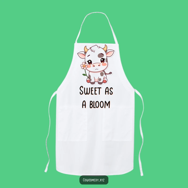 Funny Kawaii Cow Blushing Apron: Cook with Sweet Charm