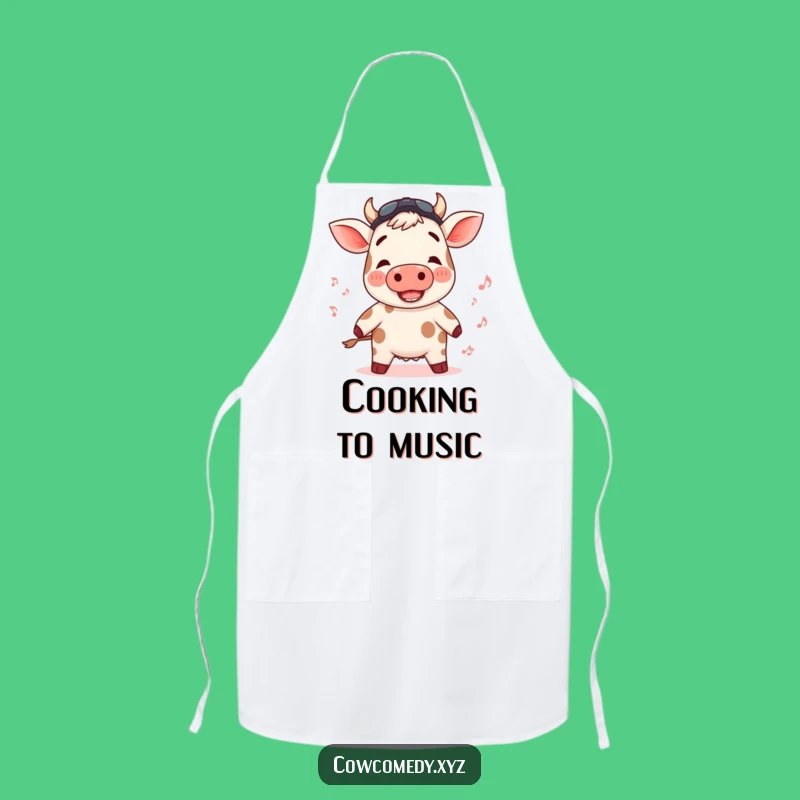 Funny Rosy Cow Apron: Cook to Your Own Soundtrack