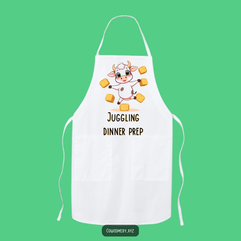 Funny Calf Juggling Apron: Kitchen Farm Fun & Gift