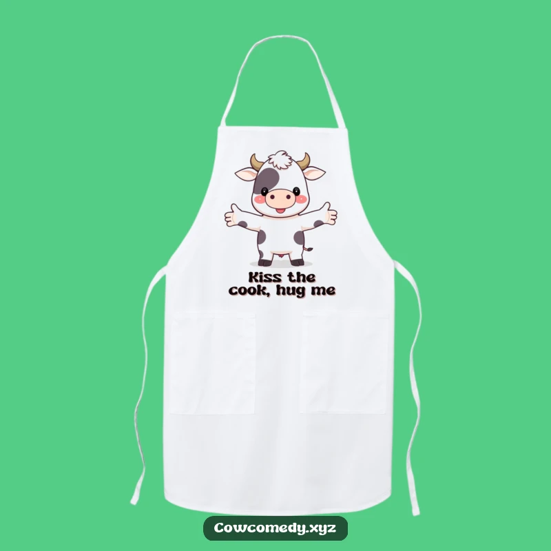 Funny Hugging Cow Apron: Cook with Comfort and Charm, a Farm Animal's Delightful Funny Gift!