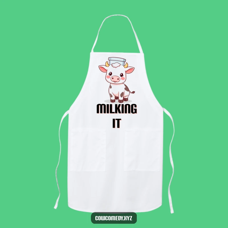 Funny Kawaii Cow Balancing Apron - Hilarious Farm Kitchen Gift!