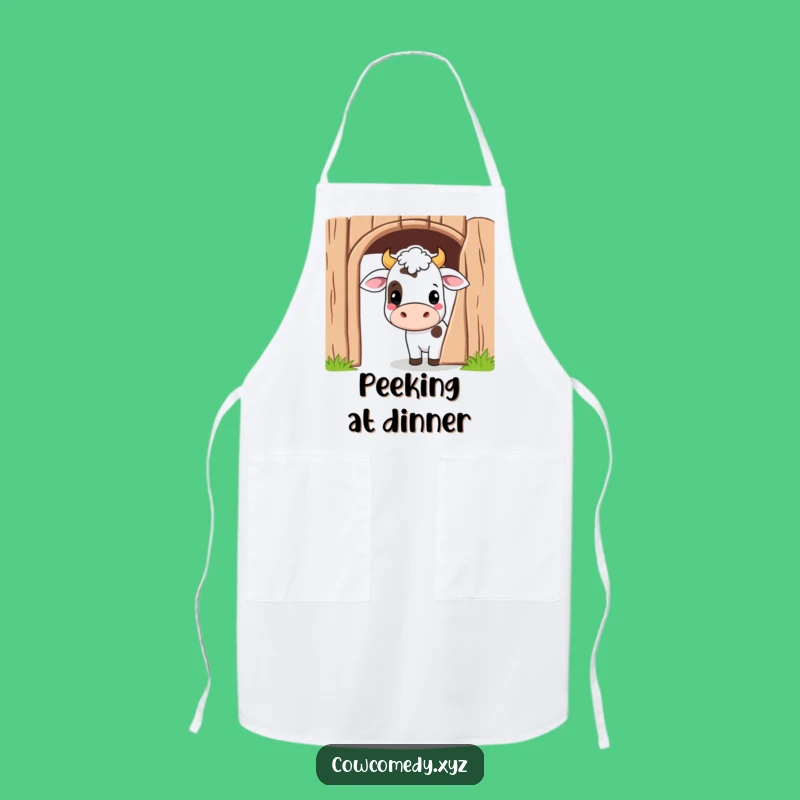 Funny Kawaii Cow Barn Apron: Cute Kitchen Wear for Playful Cooks