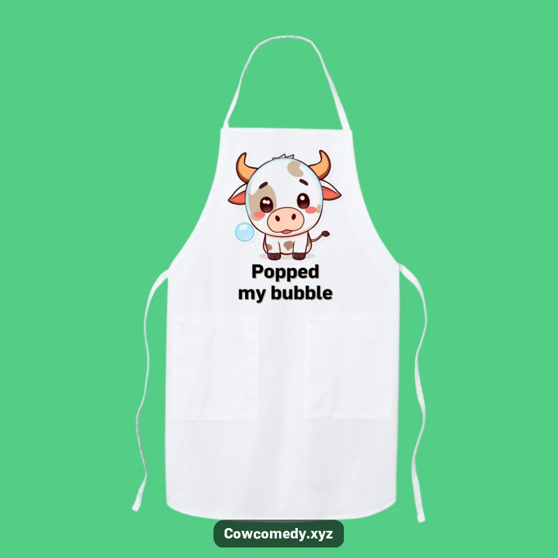 Funny Kawaii Cow Surprise Apron: Cute Kitchen Wear for Funny Cooks