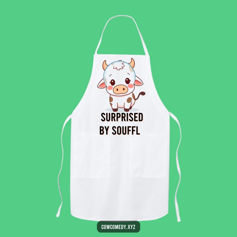 Funny Kawaii Cow Bubble Surprise Apron - Cook with Cute Astonishment