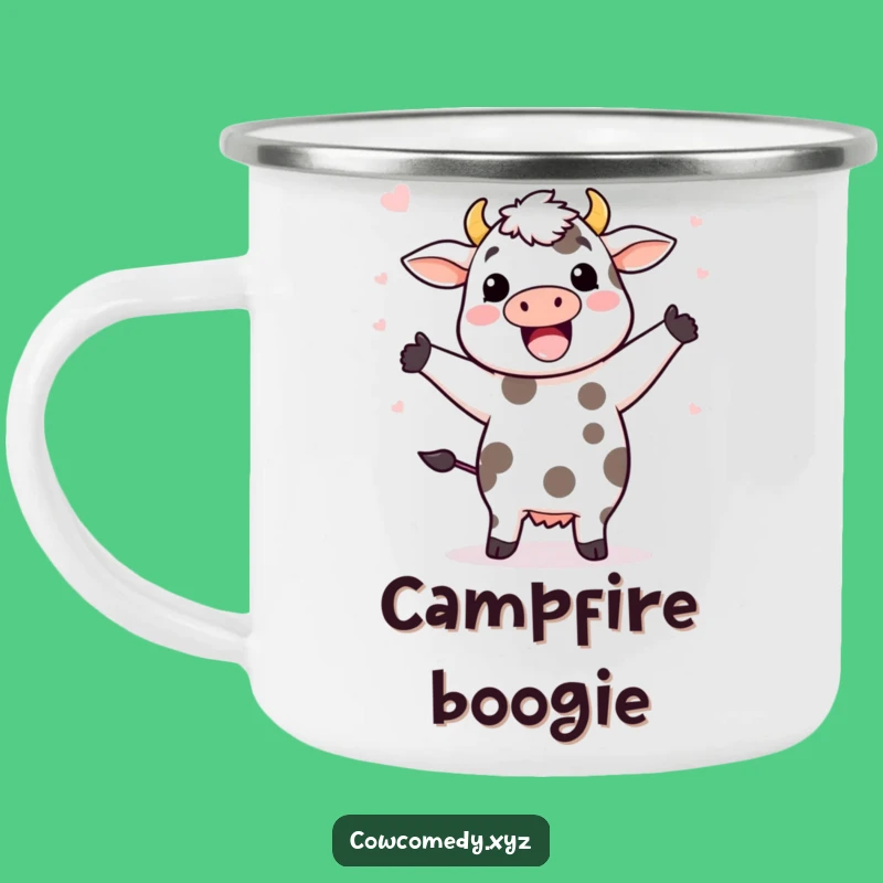 Funny Kawaii Cow Dancing Camping Mug - Outdoor Joy Gift!