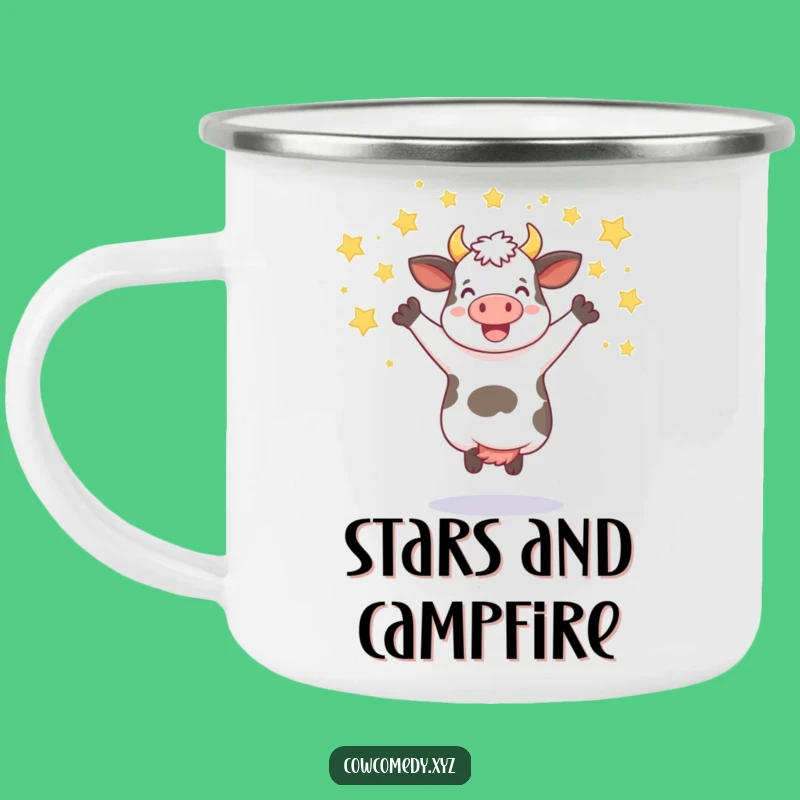 Funny Jumping Cow Camping Mug: Celebrate the Outdoors