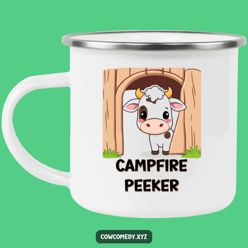 Funny Kawaii Cow Barn Camping Mug: Playful Outdoor Companion