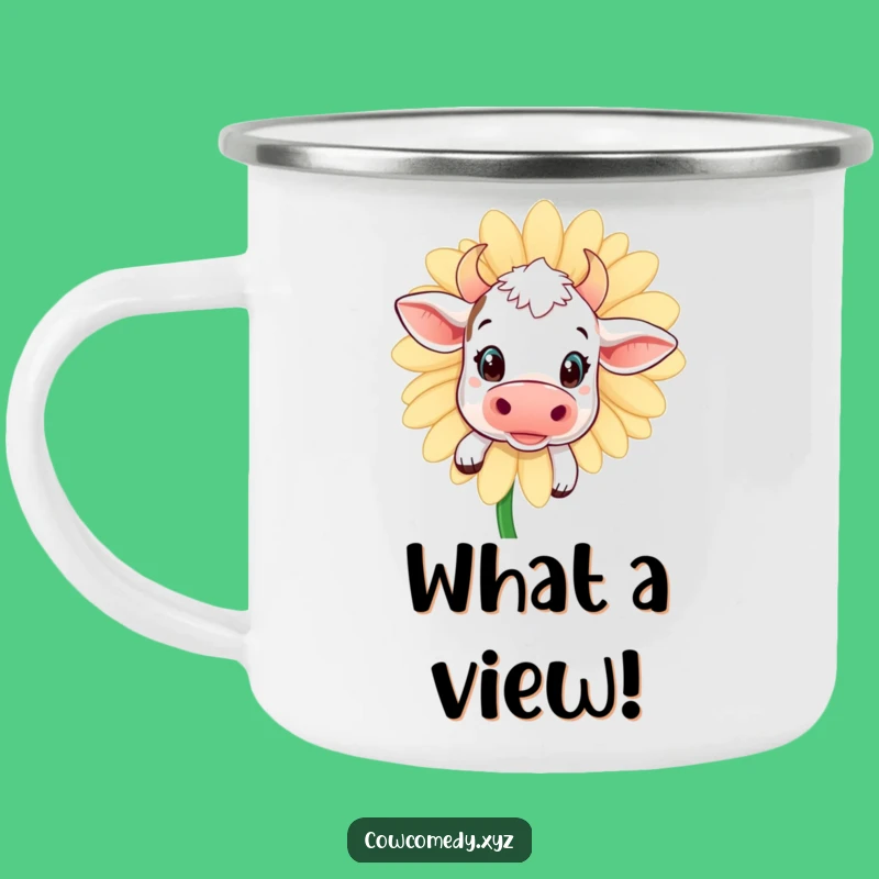 Funny Kawaii Cow Camping Mug: Durable and Cute, Ideal Funny Gift for Outdoorsy People