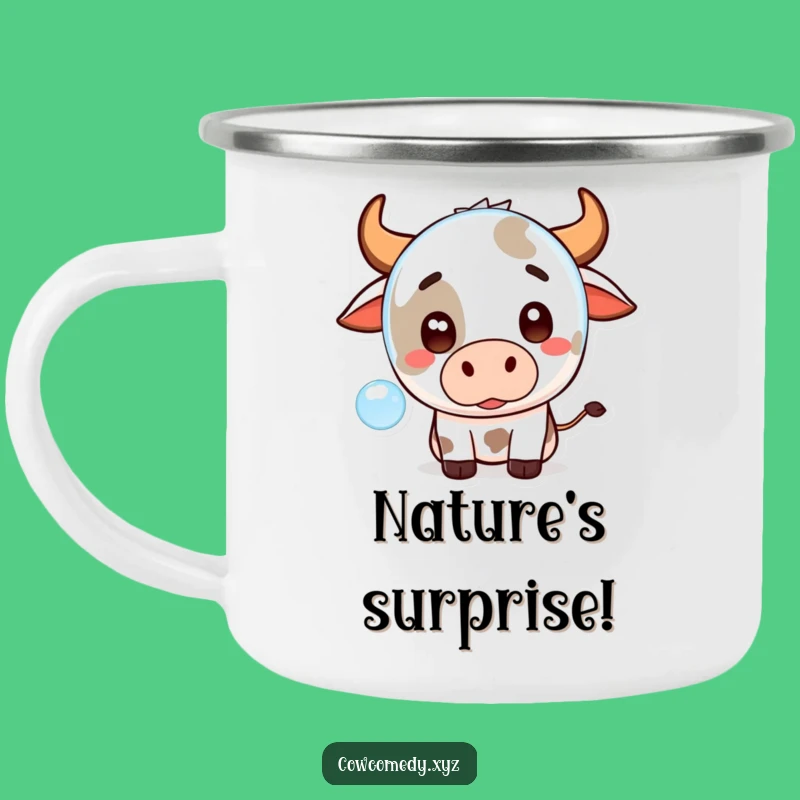 Funny Kawaii Cow Surprise Camping Mug: Outdoor Fun with Cute Cow