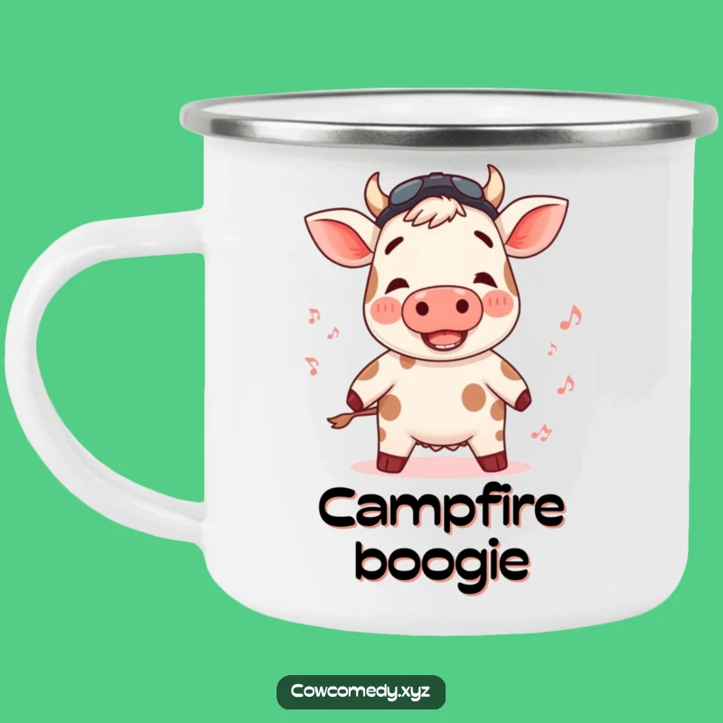 Funny Rosy Cow Camping Mug: Campfire Grooves and Comfort