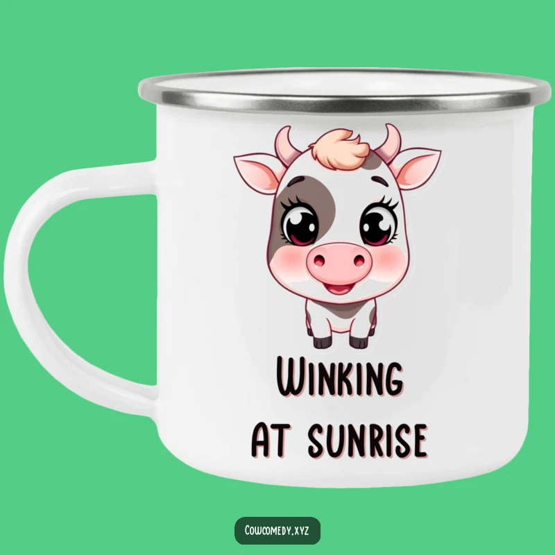 Funny Winking Cow Camping Mug: Outdoor Charm, Ideal Funny Farm Gift