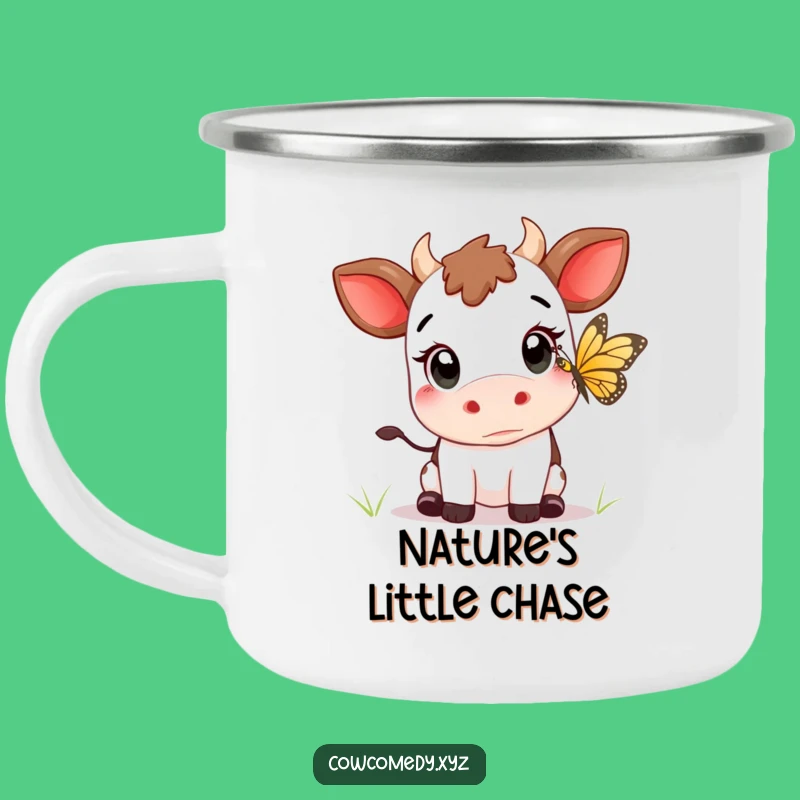 Funny Kawaii Cow Butterfly Camping Mug: Adventure in Every Sip