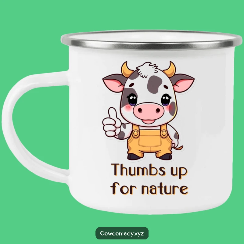 Funny Overalls Cow Camping Mug: Farm Adventures, Ideal Funny Gift