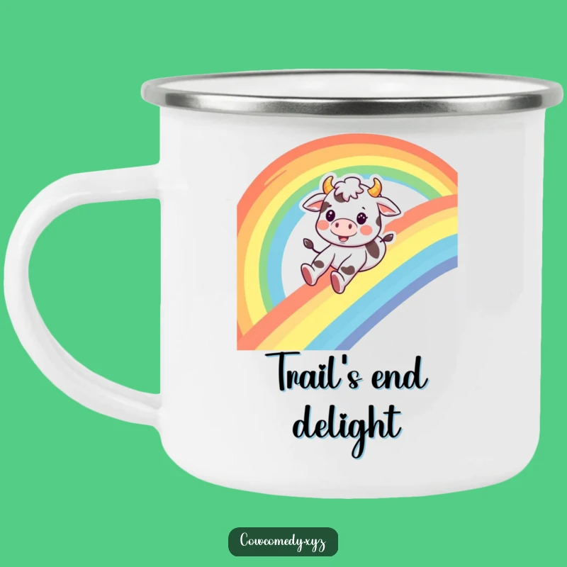 Funny Cow Rainbow Rider Camping Mug: Durable & Hilarious Outdoor Companion