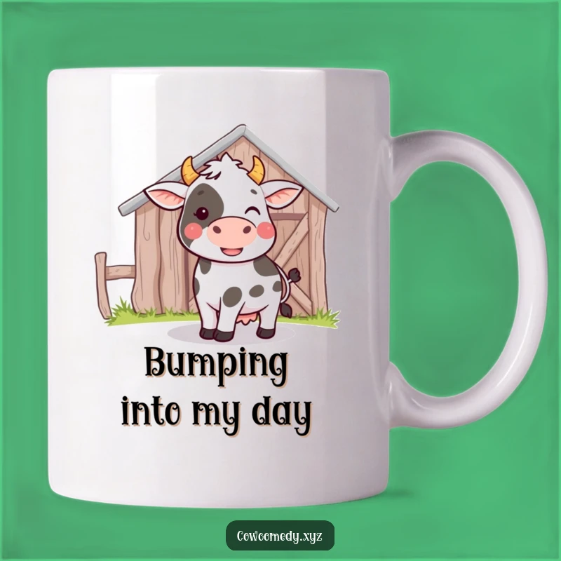 Funny Cow Bumping Barn Mug: Silly Farm Humor Gift, Perfect Funny Mug