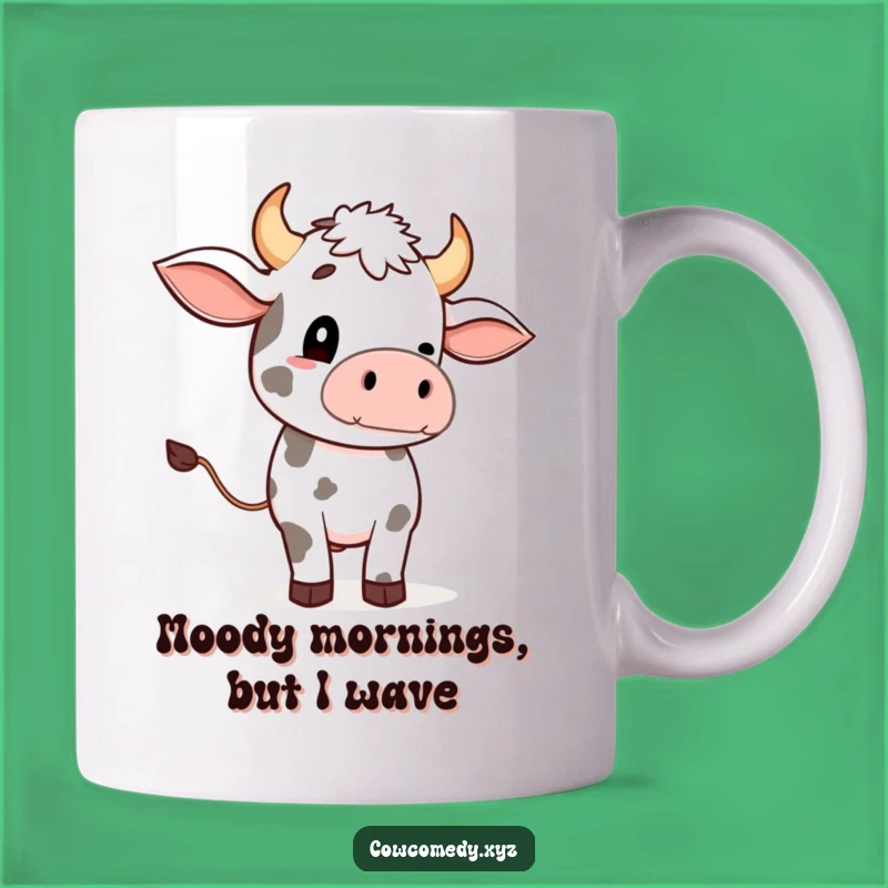 Funny Cow Tail Wave Mug: Adorable Farm Animal Gift for Moo-dy Mornings