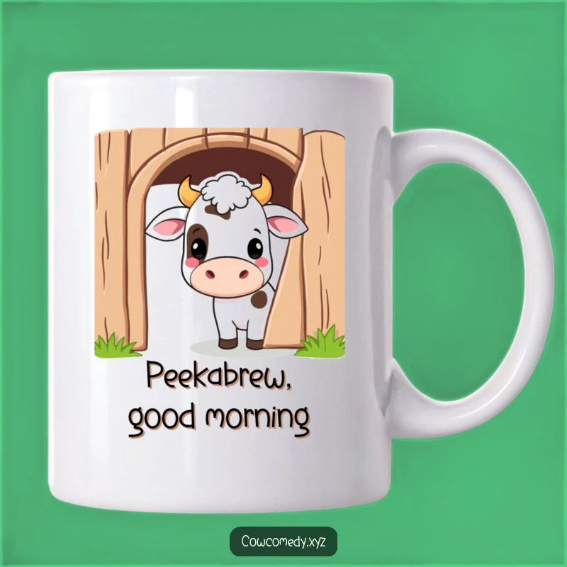 Funny Kawaii Cow Barn Mug: Playful Surprise Cartoon Cow Gift