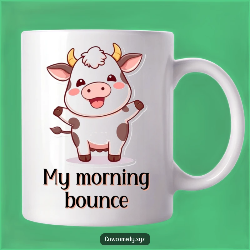 Funny Kawaii Cow Happy Hop Mug - Delightful Plump Cow Gift for Joyful Mornings