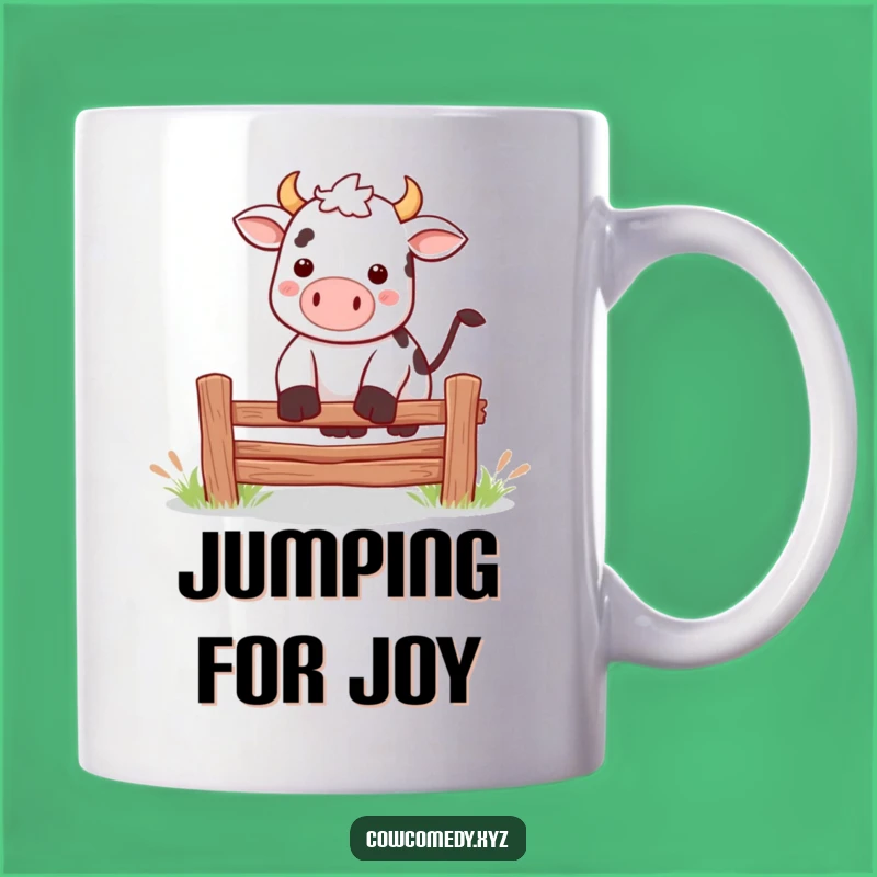 Funny Kawaii Cow Jumping Mug: Hilarious Farm Fun Gift