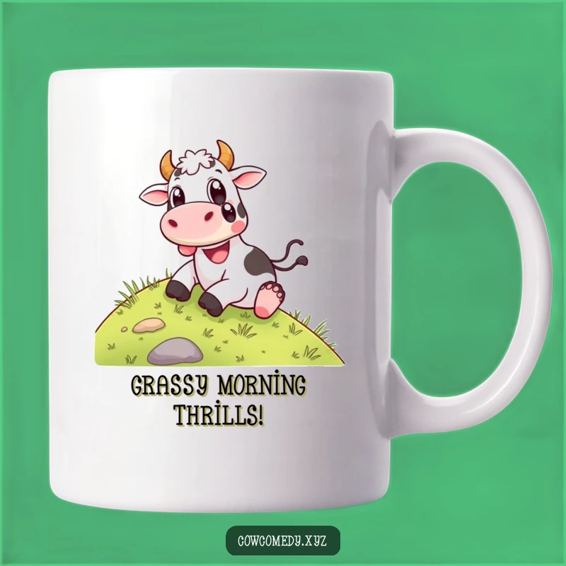 Funny Happy Cow Sliding Mug - Joyful Gift for Delightful Mornings