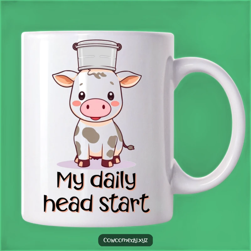 Funny Kawaii Cow Pail Mug: Balancing Act Gift for Dairy Lovers