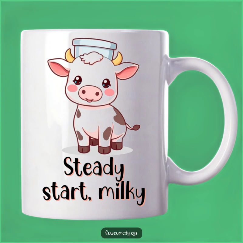 Funny Kawaii Cow Balancing Pail Mug - Hilarious Farm Gift!