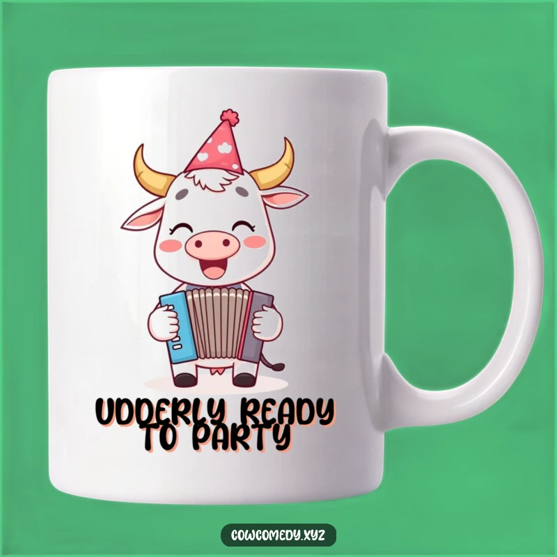Funny Cow Accordion Mug: Cheerful Party Animal Gift