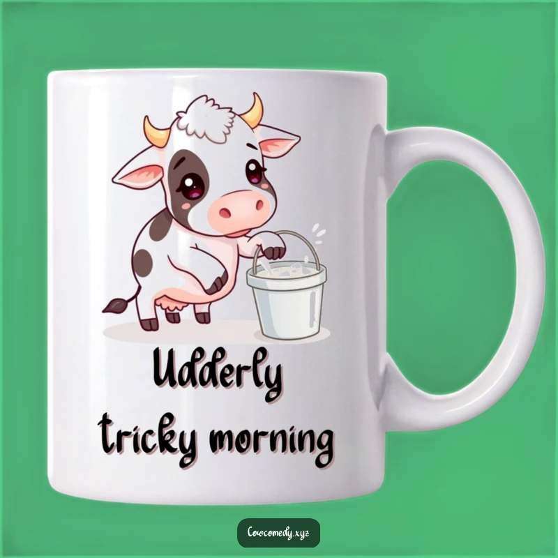 Funny Cow Balancing Milk Bucket Mug: A Hilarious Farm Gag Gift for Cow Lovers