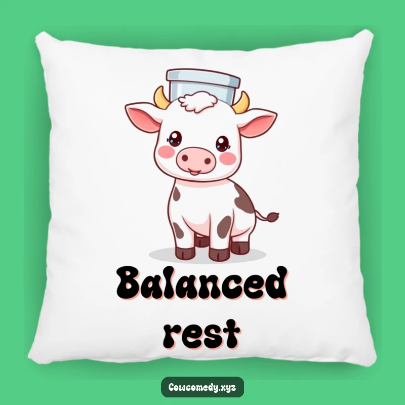 Funny Kawaii Cow Balancing Pillow - Comfy & Farm Decor Gift!