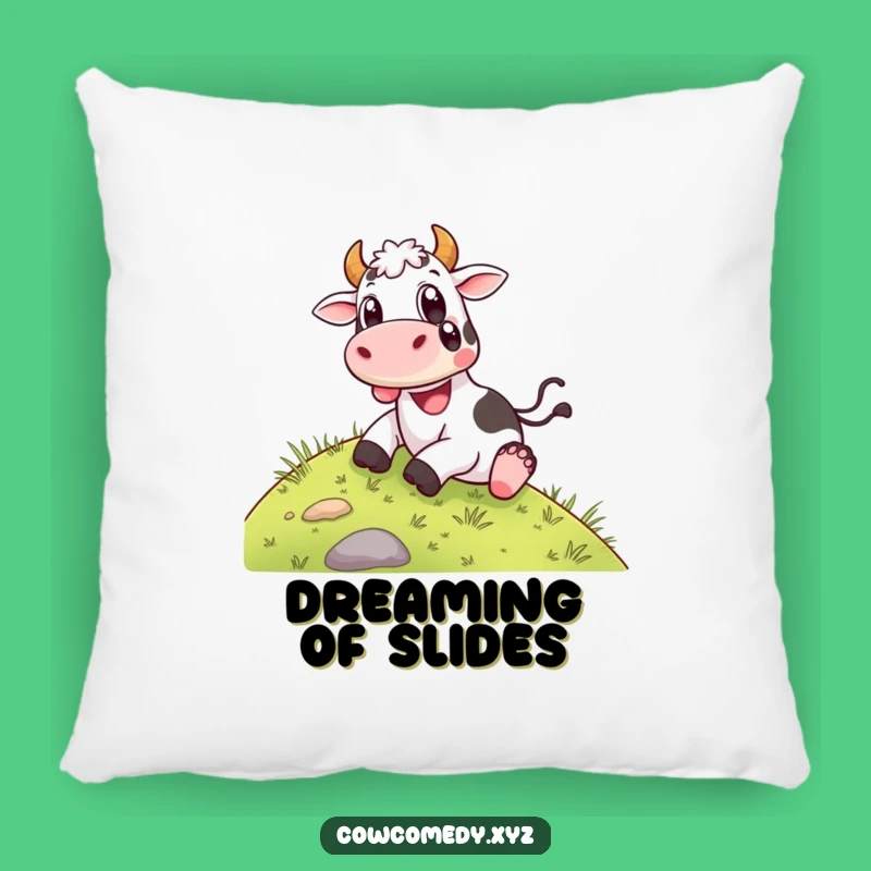 Comforting Funny Happy Cow Sliding Pillow - Add Joyful Softness