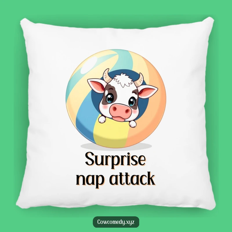 Comforting Funny Surprised Cow Pillow - Add Beachy Humor to Your Home