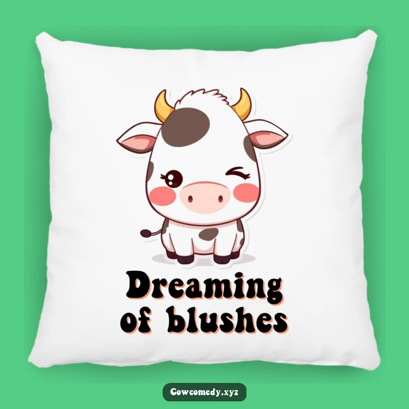 Funny Shy Wink Cow Pillow: Kawaii Comfort with a Comical Blush, Ultimate Funny Gift!