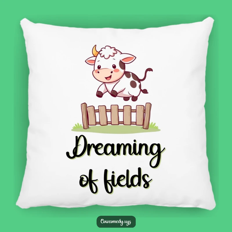Funny Happy Cow Jump Pillow: Cozy Farm Fun, Joyful Accent Pillow Gift!