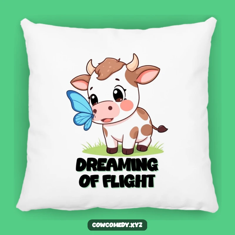 Funny Kawaii Cow Butterfly Pillow - Comfy & Dreamy Decor Gift!