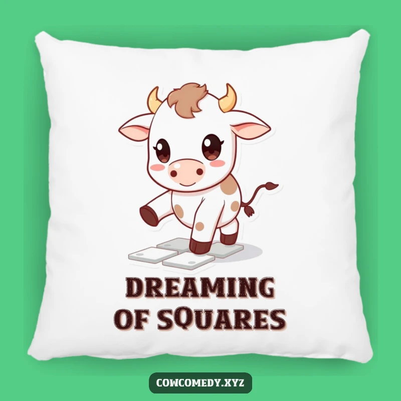 Funny Kawaii Cow Pillow: Hopscotch Game - Comfy & Adorable Humorous Pillow