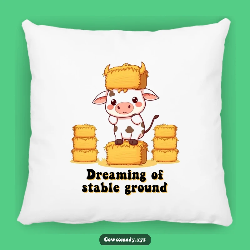 Funny Kawaii Cow Hay Pillow: Cozy Determined Cushion