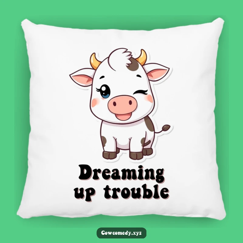Funny Kawaii Cow Pillow: Cozy Winking Cow Cushion, Your Perfect Comfort Funny Gift!