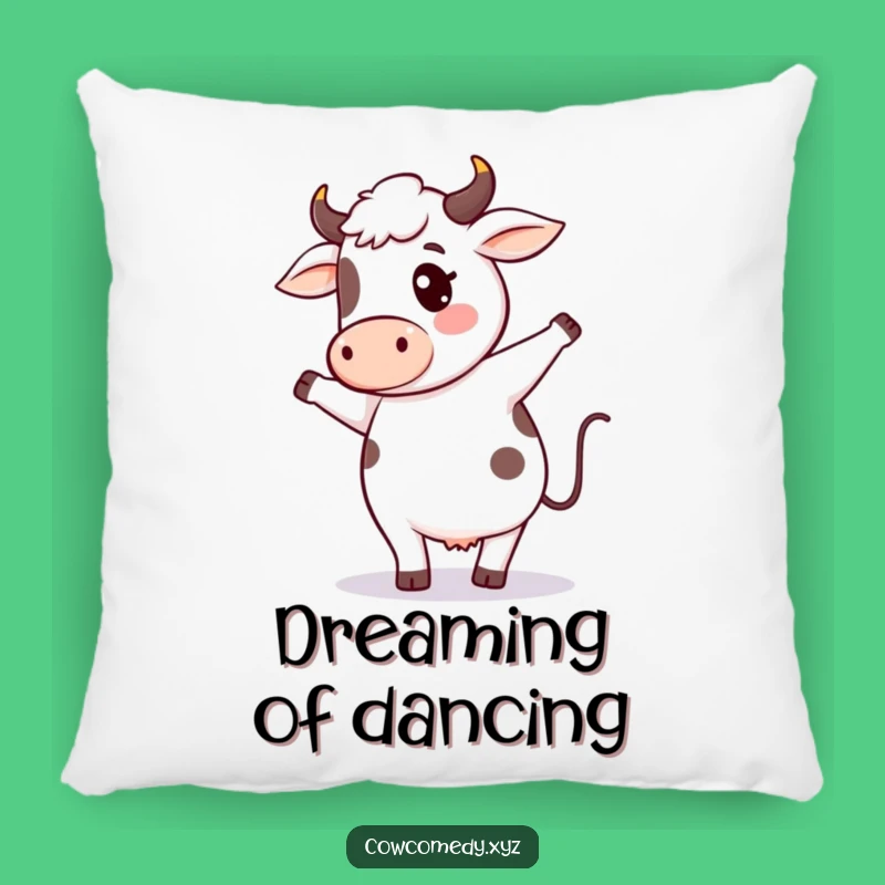 Funny Cow Dance Pillow: Kawaii Farm Animal Accent Pillow, Silly Cow Comfort Gift