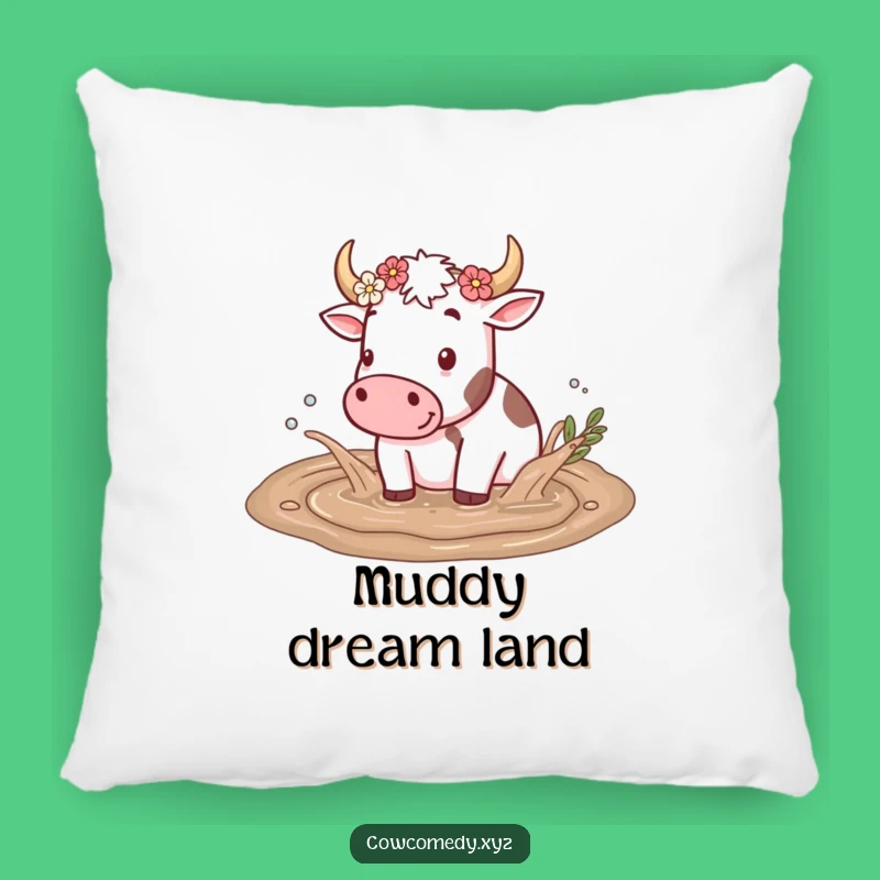 Funny Cow Mud Splash Pillow - Soft Comfort with Farmhouse Charm