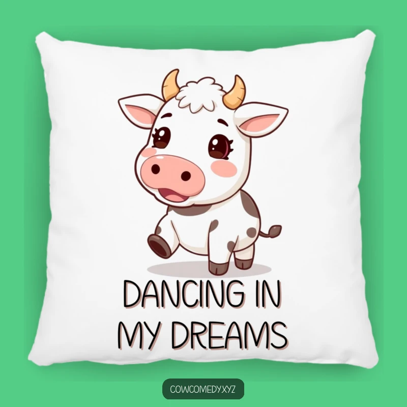 Funny Excited Cow Pillow: Cozy Kawaii Rhythm for Dance Lovers, Ultimate Funny Gift!