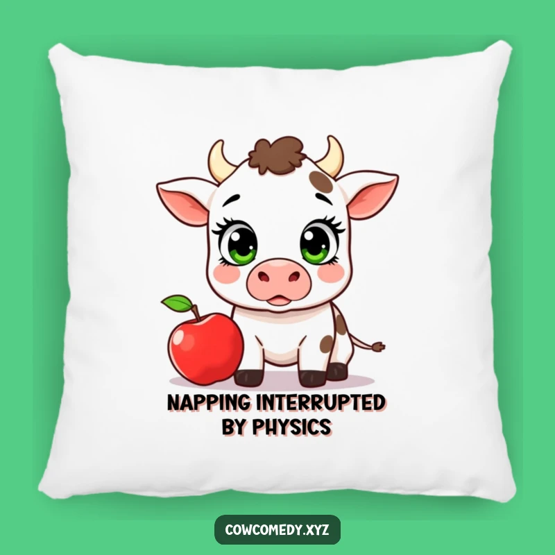 Funny Kawaii Cow Apple Pillow: Cozy Surprise Reaction Cushion