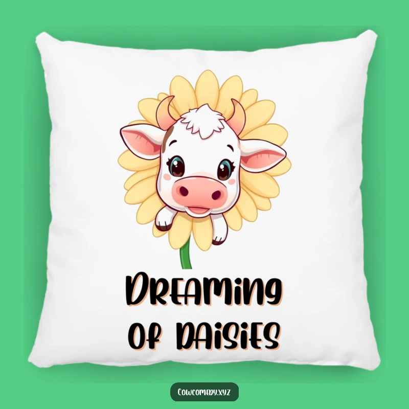 Funny Kawaii Cow Daisy Pillow: Cozy Comfort with a Cute Peek-a-Boo Design