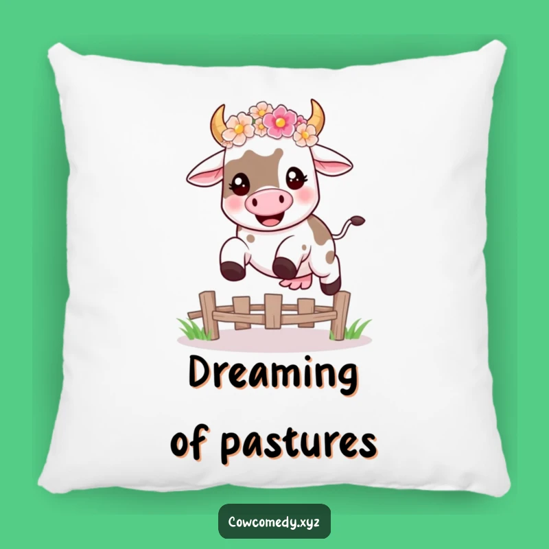 Funny Kawaii Cow Leap Pillow, Soft Humorous Accent for Happy Spaces