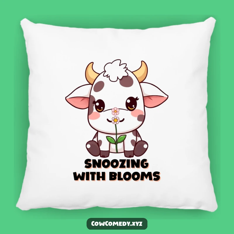 Funny Kawaii Cow Pillow: Flower Balance - Comfy & Adorable Gentle Pillow